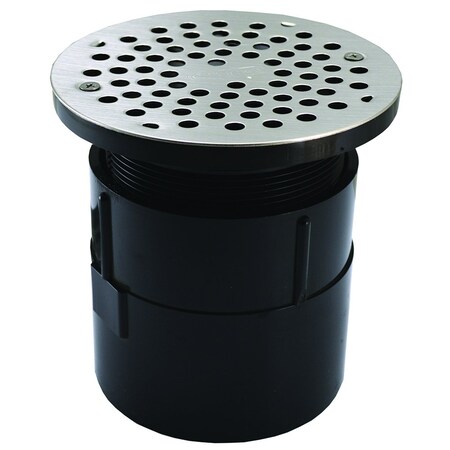 Jones Stephens 4in ABS Pipe Fit Adjustable General Purpose Drain with 6-1/8in Stainless Steel Strainer D53272